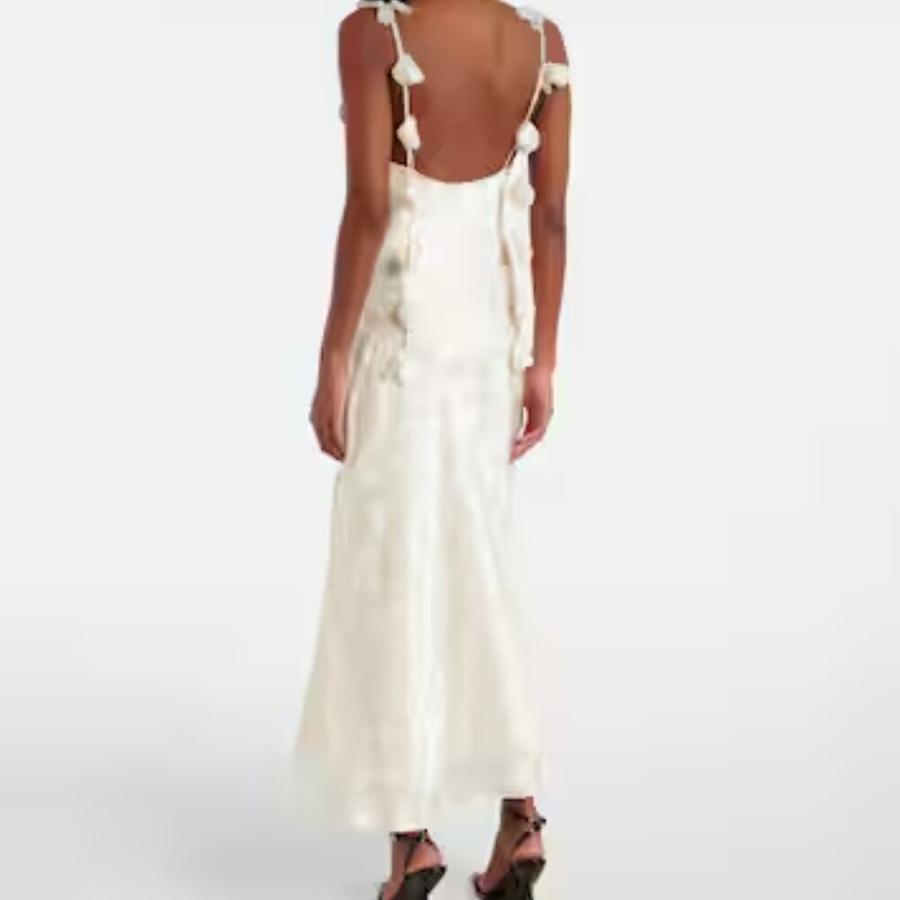 Rotate Bridal Silk Satin Jaquard Midi Dress